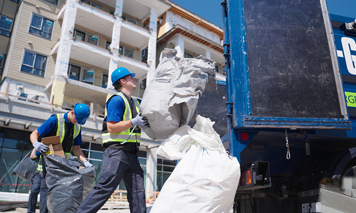 A mountain of construction debris at a client’s house.